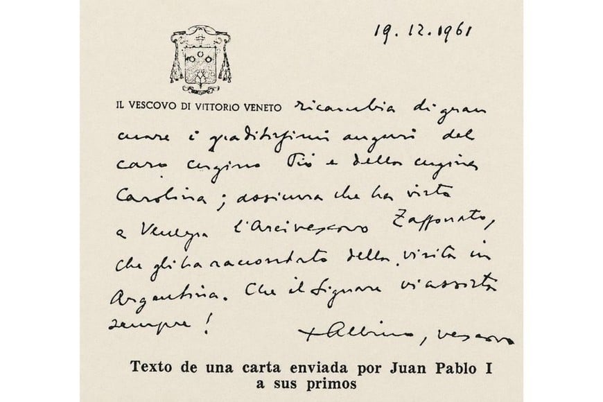 Una carta de Luciani a su primo de Santa Fe. Foto: Archivo El Litoral