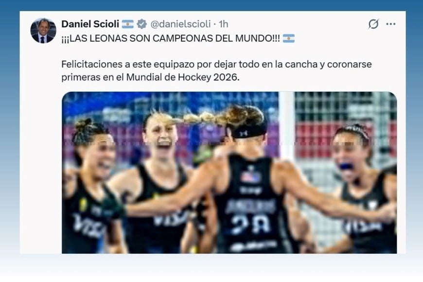 Daniel Scioli también se sumó a las felicitaciones por el nuevo título mundial argentino.