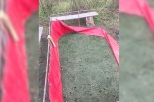 El "ring" secuestrado donde hacían pelear a las aves. Foto: Gentileza