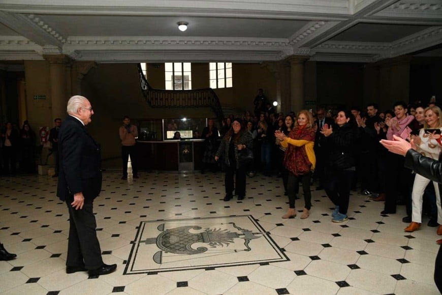El ministro de la Corte se despidió este lunes en tribunales. Foto: Flavio Raina