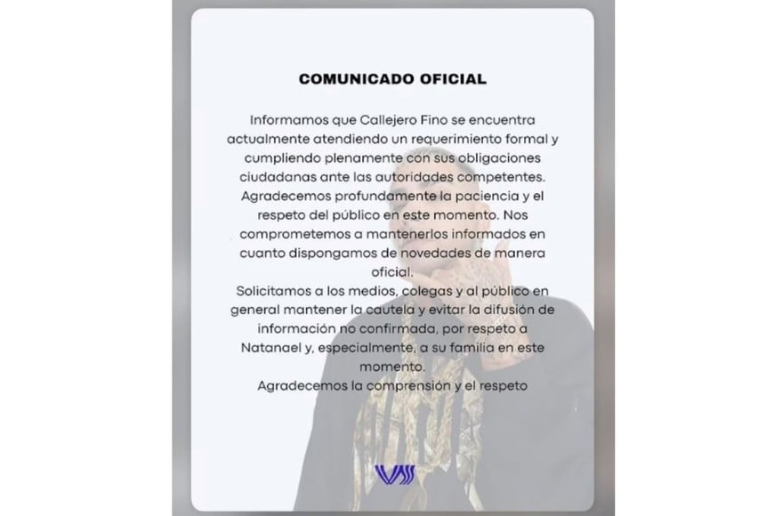 El comunicado del equipo.