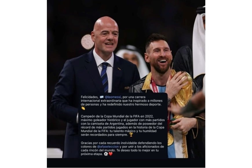 El mensaje del Infantino en redes.