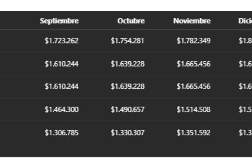 Los valores figuran expresamente en el artículo 5° del Decreto 832/2026.
