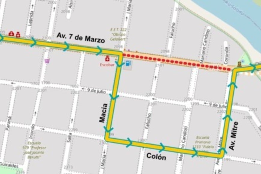 Este es el nuevo desvío que se implementó.