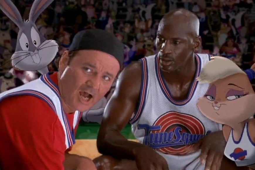 Bill Murray y Jordan, en pleno partido. Gentileza