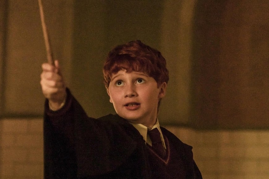 Alastair Stout como Ron Weasley. Gentileza