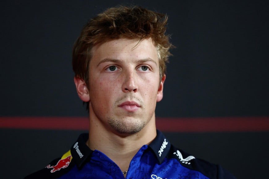Formula One F1 - Italian Grand Prix - Autodromo Nazionale Monza, Monza, Italy - September 3, 2026
RB's Liam Lawson during the press conference REUTERS/Guglielmo Mangiapane