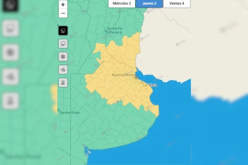 Alerta amarilla por tormentas: las zonas afectadas.