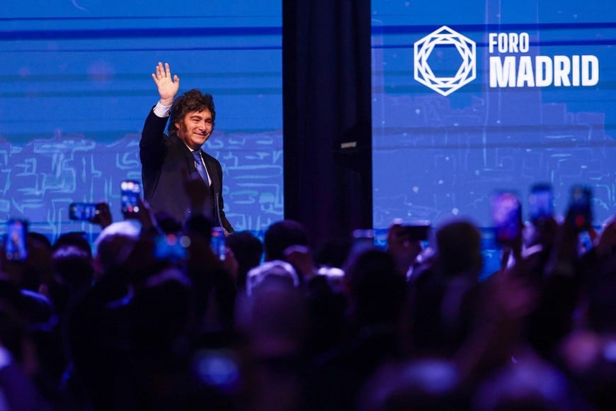 Argentina's President Javier Milei attends the opening ceremony of the 5th Regional Meeting of the Madrid Forum, in Santiago, Chile, September 3, 2026. REUTERS/Pablo Sanhueza