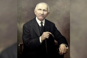 Retrato de Alois (Luis) Tabernig, protagonista del primer matrimonio civil de la Argentina. Fotografía de la obra de Paillet (Museo de la Colonización de Esperanza).