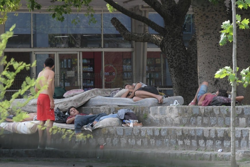 El parque del ex Predio Ferial Municipal es el ambiente elegido para quienes resisten en la calle.

Luis Cetraro.