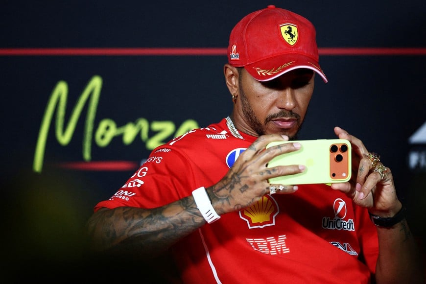 Formula One F1 - Italian Grand Prix - Autodromo Nazionale Monza, Monza, Italy - September 3, 2026
Ferrari's Lewis Hamilton during the press conference REUTERS/Guglielmo Mangiapane TPX IMAGES OF THE DAY
