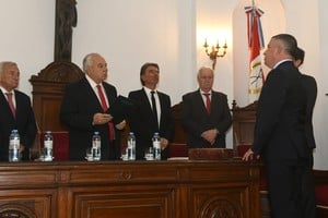 Diego Maciel juró como nuevo ministro de la Corte Suprema de Justicia de Santa Fe Crédito: Carolina Niklison
