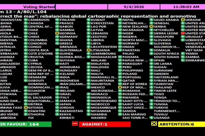 La votación de la ONU.
