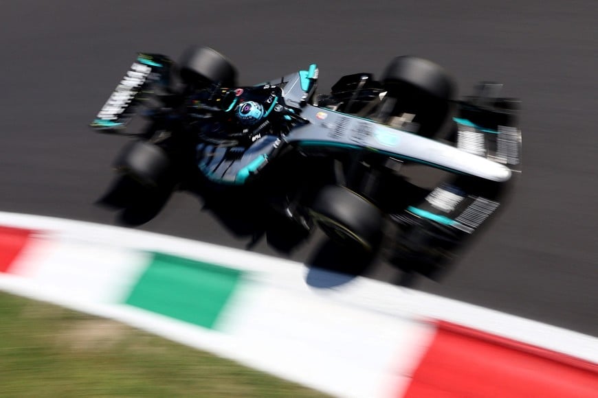 Formula One F1 - Italian Grand Prix - Autodromo Nazionale Monza, Monza, Italy - September 4, 2026
Mercedes' George Russell during practice REUTERS/Jakub Porzycki