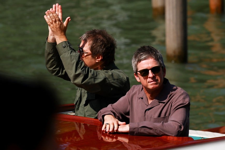 Liam Gallagher and Noel Gallagher arrive for a photocall of the concert film "Oasis: Don't Look Back in Anger" in Venice Open – Out of Competition, at the 83rd Venice International Film Festival in Venice, Italy, September 5, 2026. REUTERS/Yves Herman