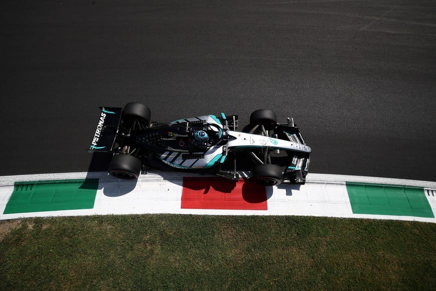 Formula One F1 - Italian Grand Prix - Autodromo Nazionale Monza, Monza, Italy - September 5, 2026
Mercedes' George Russell during practice REUTERS/Guglielmo Mangiapane