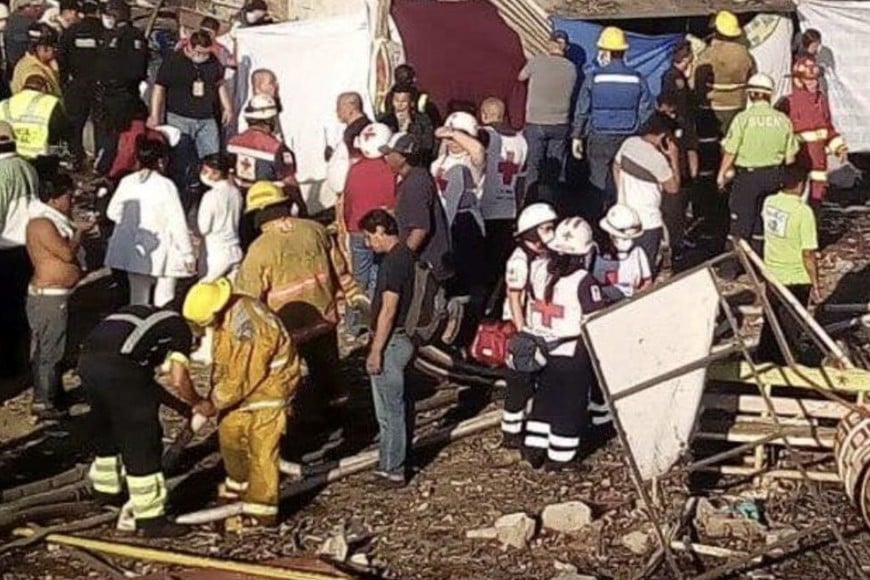 La explosión provocó el derrumbe de parte de una estructura en la que se encontraba almacenado material pirotécnico