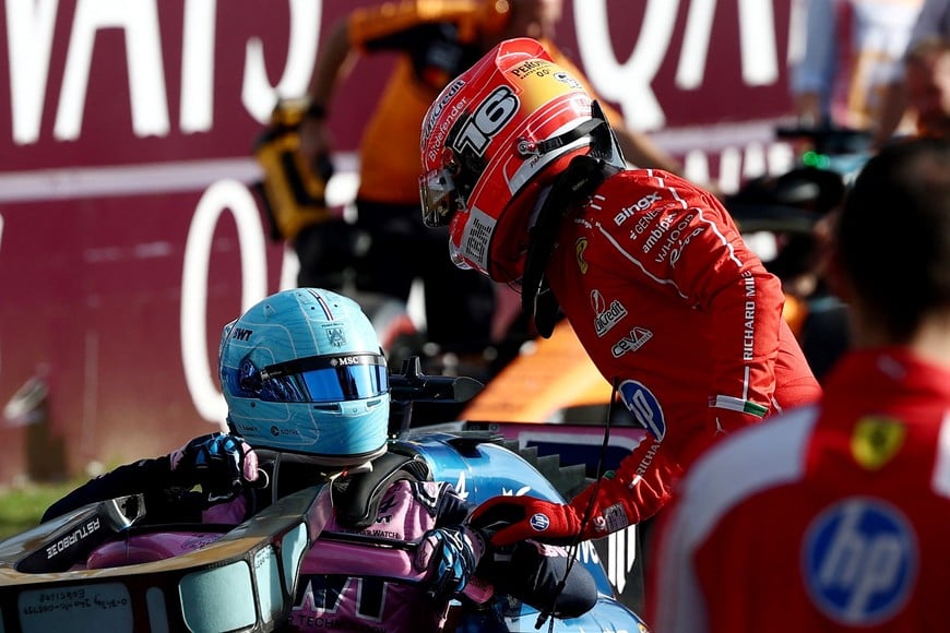 Formula One F1 - Italian Grand Prix - Autodromo Nazionale Monza, Monza, Italy - September 5, 2026
Alpine's Pierre Gasly celebrates after qualifying in pole position with Ferrari's Charles Leclerc REUTERS/Guglielmo Mangiapane