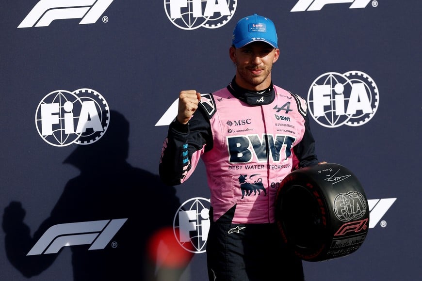 Formula One F1 - Italian Grand Prix - Autodromo Nazionale Monza, Monza, Italy - September 5, 2026
Alpine's Pierre Gasly celebrates after qualifying in pole position REUTERS/Guglielmo Mangiapane