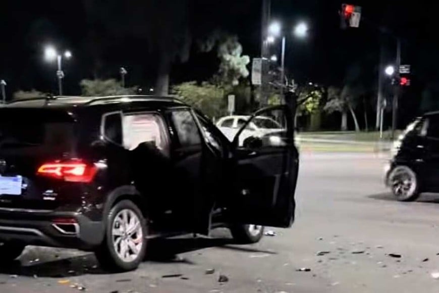 La camioneta tras el choque.