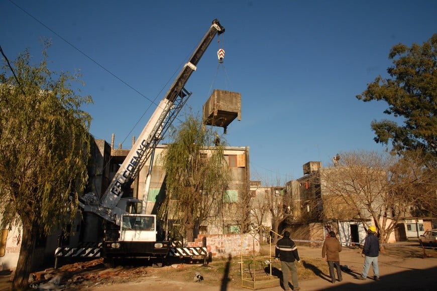 Las primeras demoliciones. Archivo.