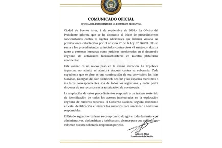 Comunicado oficial.