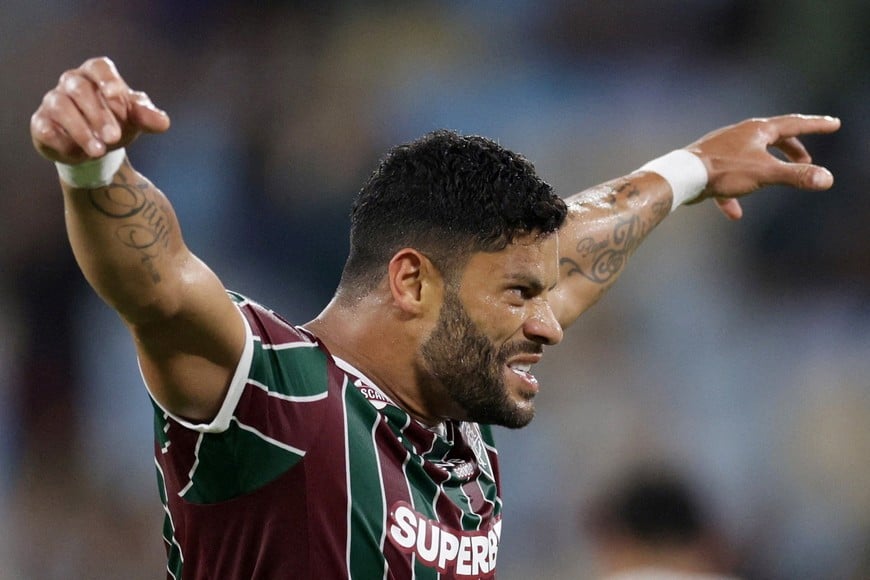 Soccer Football - Copa Libertadores - Quarter Final - First Leg - Fluminense v Platense - Estadio Maracana, Rio de Janeiro, Brazil - September 8, 2026
Fluminense's Hulk celebrates scoring their second goal REUTERS/Ricardo Moraes TPX IMAGES OF THE DAY