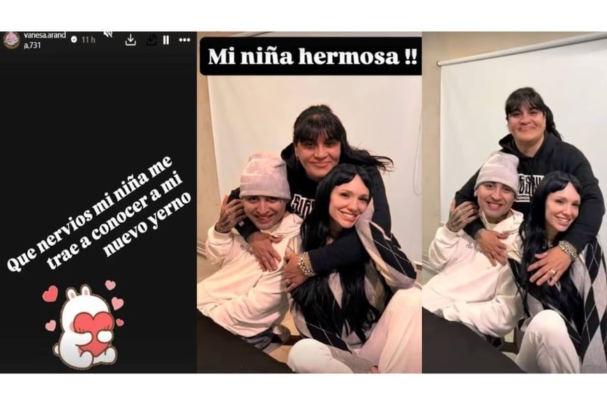 Vanesa Aranda mostró imágenes de ambos durante el encuentro.