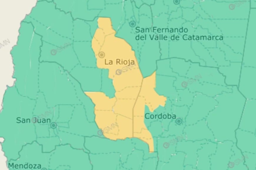 Las zonas bajo alerta amarilla por lluvia este sábado.