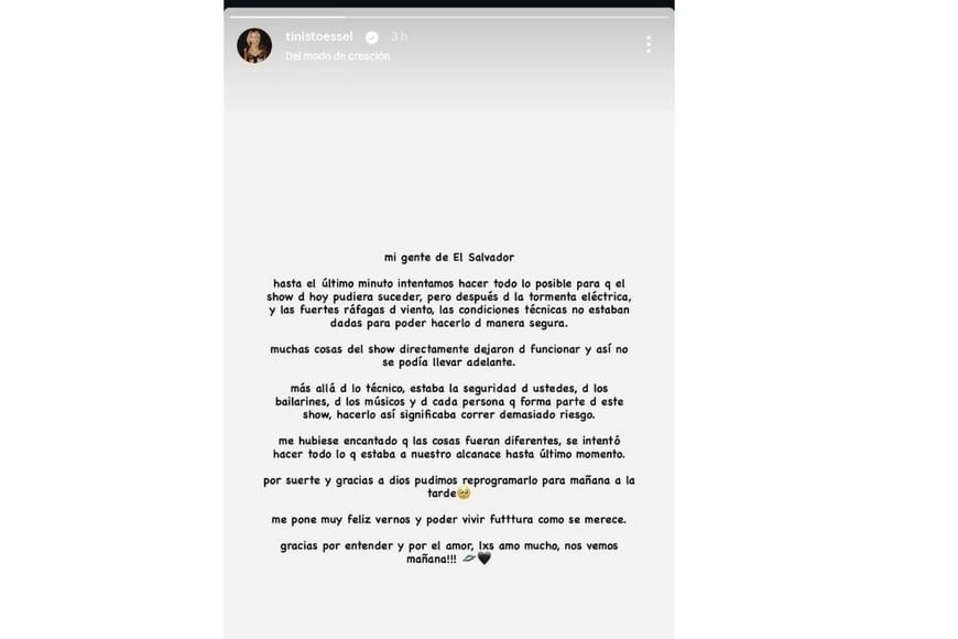 El mensaje de Tini Stoessel