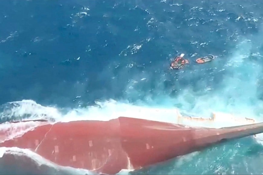 An aerial view of the Virgo Transport 8 ferry that capsized in Indonesia's Java sea, September 13, 2026, in this still image taken from video. BASARNAS/Handout via REUTERS THIS IMAGE HAS BEEN SUPPLIED BY A THIRD PARTY. NO RESALES. NO ARCHIVES. MANDATORY CREDIT REFILE - CHANGING FROM "VIRGO TRANSPORT 8 PASSENGER SHIP" TO "VIRGO TRANSPORT 8 FERRY".