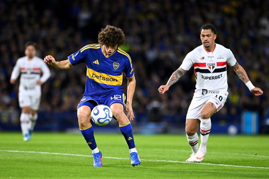 Soccer Football - Copa Sudamericana - Quarter Final - First Leg - Boca Juniors v Sao Paulo - Estadio La Bombonera, Buenos Aires, Argentina - September 8, 2026
Boca Juniors' Facundo Herrera in action REUTERS/Rodrigo Valle