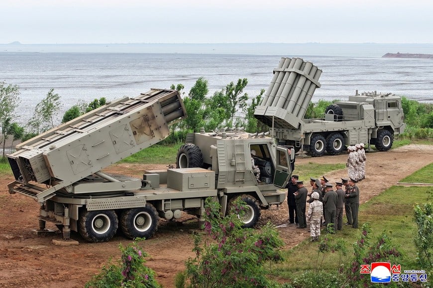 North Korean leader Kim Jong Un oversees test launches of a mix of tactical ballistic missiles, artillery rockets and precision cruise missiles, at an undisclosed location in North Korea, May 26, 2026, in this picture released May 27, 2026 by North Korea's official Korean Central News Agency. KCNA via REUTERS    ATTENTION EDITORS - THIS IMAGE WAS PROVIDED BY A THIRD PARTY. REUTERS IS UNABLE TO INDEPENDENTLY VERIFY THIS IMAGE. NO THIRD PARTY SALES. SOUTH KOREA OUT. NO COMMERCIAL OR EDITORIAL SALES IN SOUTH KOREA.