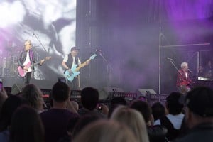 Los Tipitos sonando en el Fan Fest de la ciudad de Santa Fe. Crédito: Manuel Fabatía
