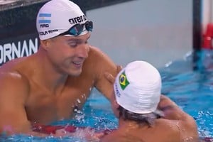 Grassi al momento de finalizar la prueba. Crédito: Suramericanos