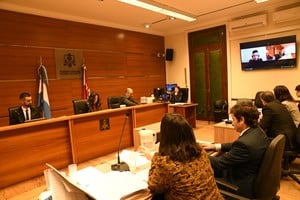 El acusado participa vía Zoom desde un penal en la Provincia de Buenos Aires. Foto: Flavio Raina
