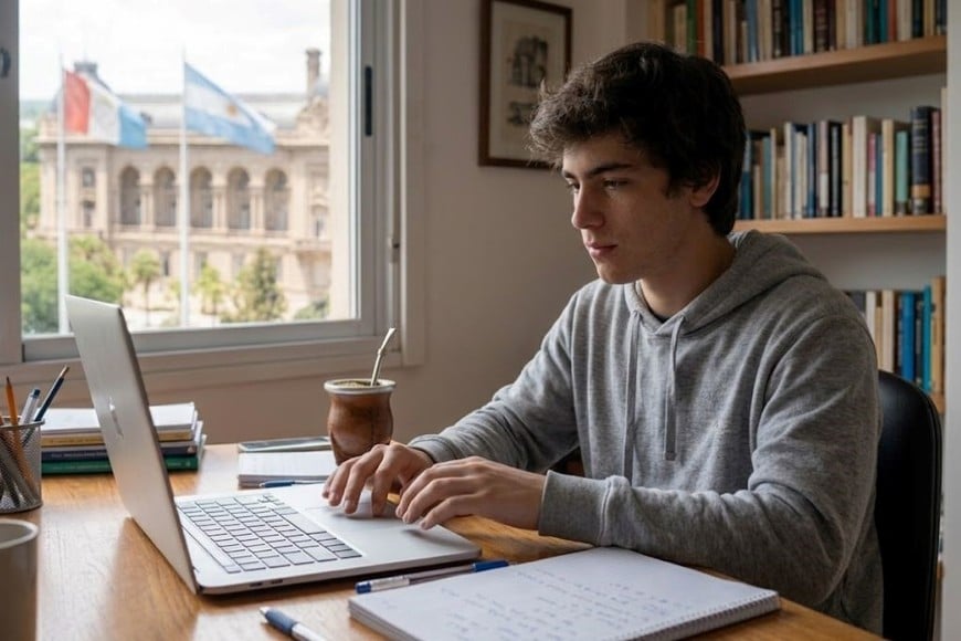 Para los universitarios, las alternativas virtuales en días de paro generan experiencias diversas, aunque coinciden en que no representan un obstáculo insalvable para continuar el trayecto académico. Imagen creada con IA.