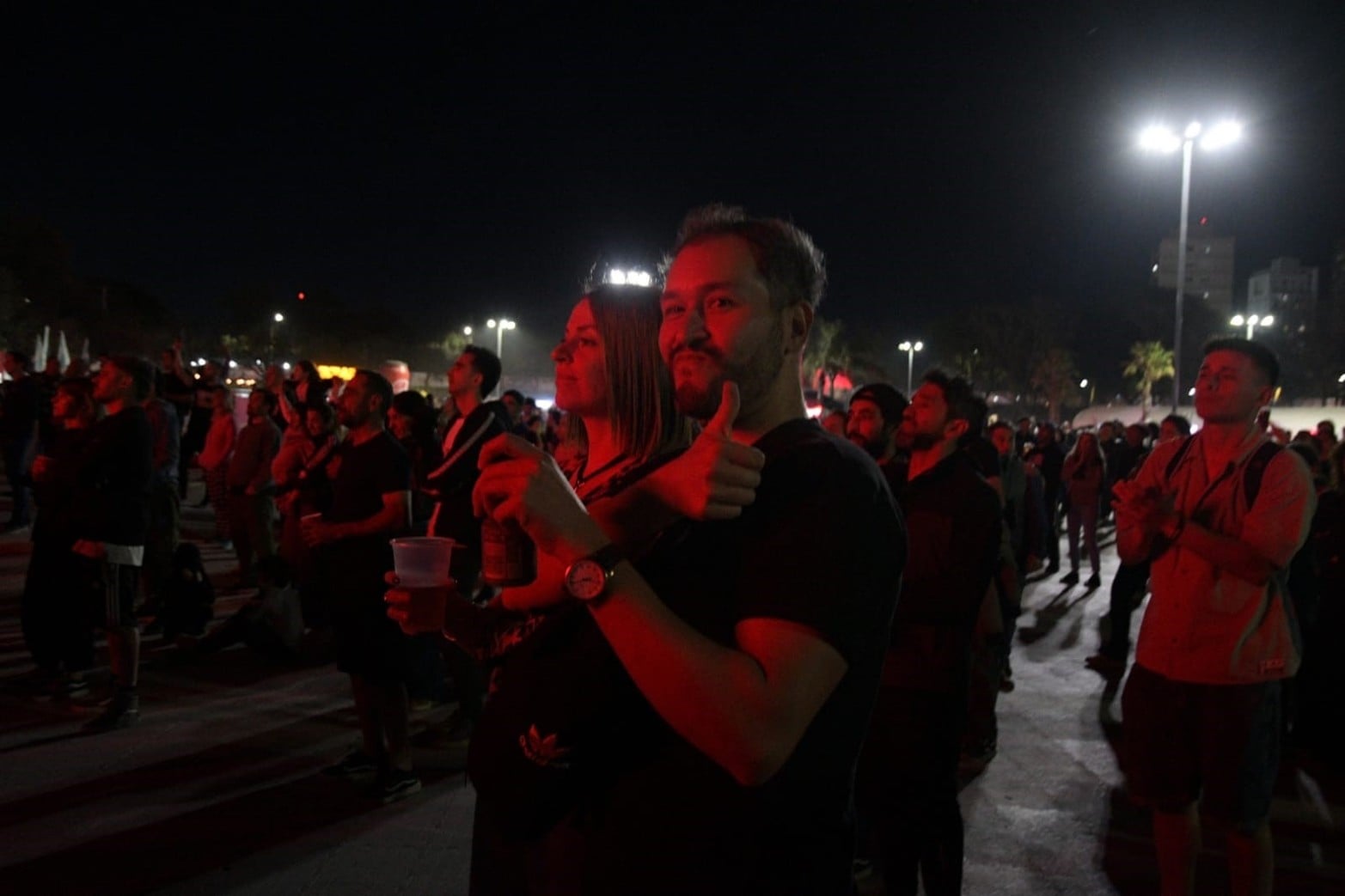 Cabezones en el Fan Fest de la sexta jornada de los Juegos Suramericanos en Santa Fe.