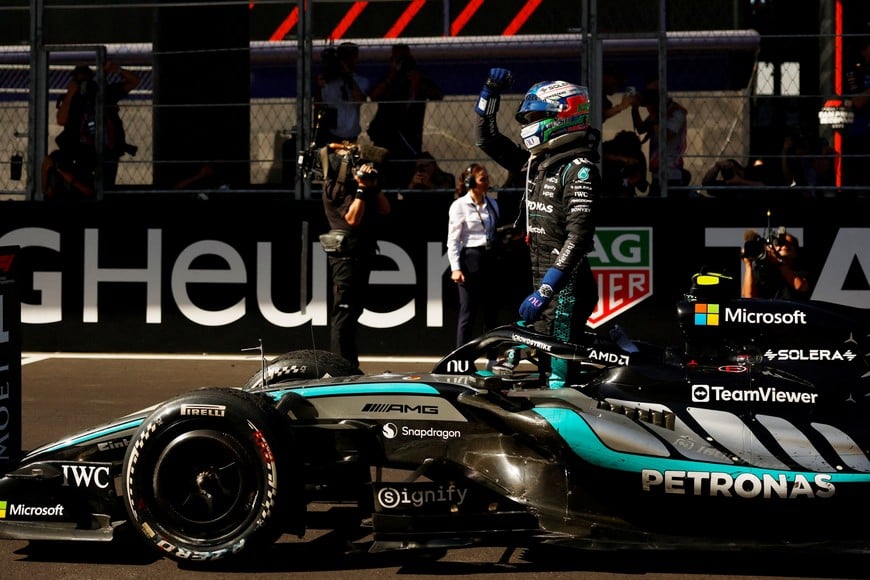 Formula One F1 - Spanish Grand Prix - Madring, Madrid, Spain - September 13, 2026
Mercedes' Andrea Kimi Antonelli celebrates after winning the Spanish Grand Prix REUTERS/Jon Nazca     TPX IMAGES OF THE DAY