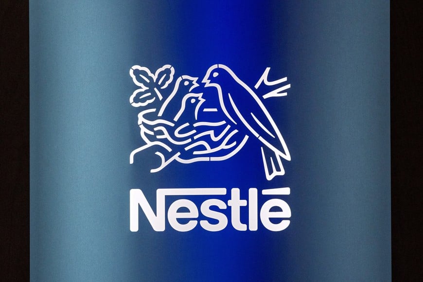 FILE PHOTO: A view of the logo during the Annual General Meeting of Nestle in Ecublens near Lausanne, Switzerland, April 18, 2024. REUTERS/Denis Balibouse/File Photo