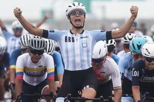 La mendocina festejó su primer lugar. Gentileza @PanamSports