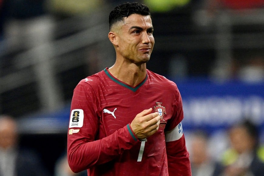 Soccer Football - FIFA World Cup 2026 - Round of 16 - Portugal v Spain - Dallas Stadium, Arlington, Texas, U.S. - July 6, 2026
Portugal's Cristiano Ronaldo looks dejected after the match as Portugal are eliminated from the World Cup
IMAGN IMAGES via Reuters/Jerome Miron