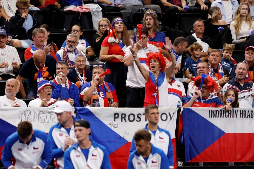 Tennis - Davis Cup - Qualifiers - Second Round - Czech Republic v United States - O2 Arena, Prague, Czech Republic - September 18, 2026
Czech Republic fans in the stands during the match between Ben Shelton of the U.S. and Czech Republic's Jiri Lehecka REUTERS/Eva Korinkova