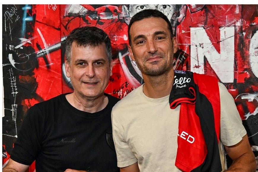 Scaloni junto a Ignacio Boero, Presidente de Newell´s