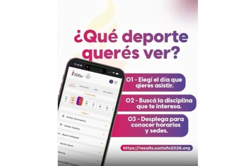 La aplicación oficial reúne toda la información de los Juegos Santa Fe 2026.