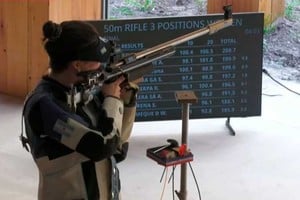 Finalizó tercera y se alzó con la medalla de bronce. Gentileza TyC Sports.