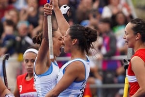 Las Leonas en su último partido de la primera fase ante Perú. Crédito: Fernando Nicola