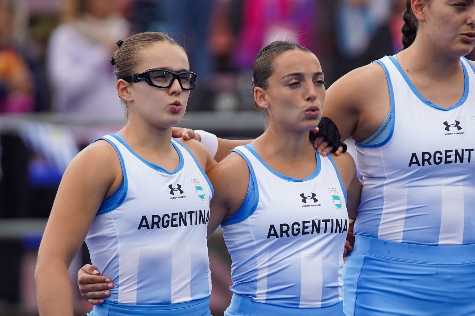 Las Leonas en su último partido de la primera fase ante Perú.
