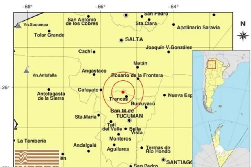 Un sismo de magnitud 5 se sintió durante la madrugada en Tucumán